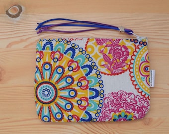 Monedero de tela,monedero cremallera,monedero colores,neceser de tela,monedero mandala,monedero lona,tela mandala,bolsa maquillaje