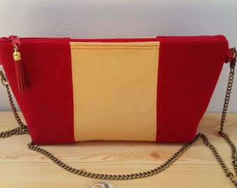 Flag purse,red purse,fabric purse bag,fabric handbag,red handbag,spanish handbag,flag handbag,patriot bag,spanish flag, red and yellow