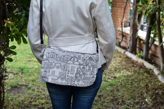 Bolso De Tela bolso Estampado bolso Gris bolso Cruzado bolso Negro bolso Cuero tela Estampada bolso Juvenil bolso De Lona bolso Verano Etsy UK