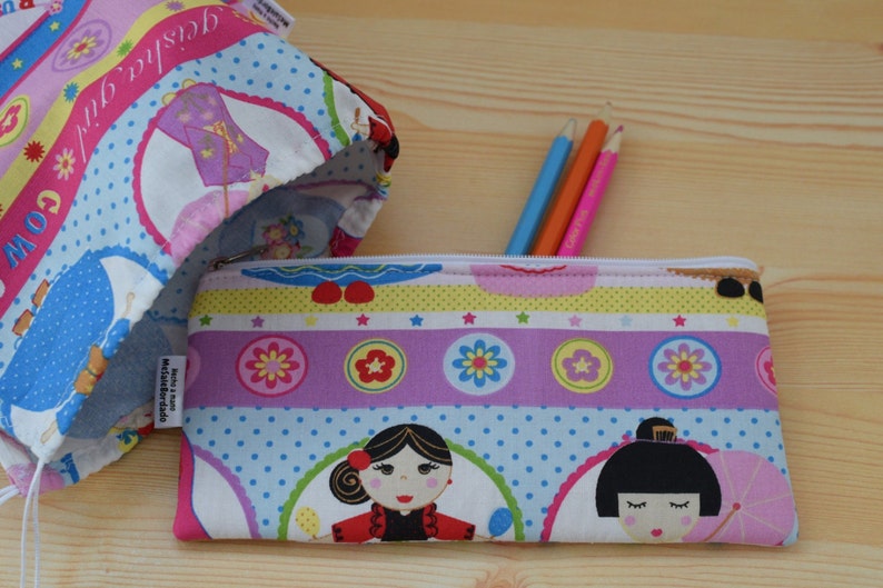 Estuche de muñecas,estuche de niña,bolsa de merienda,bolsa de guarderia,estuche de niños,estuche infantil,bolsa sandwich,bolsa almuerzo image 5