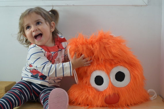Monster backpack,kids backpack,plush backpack,kawaii backpack,shool bag,children backpak,draw string bag