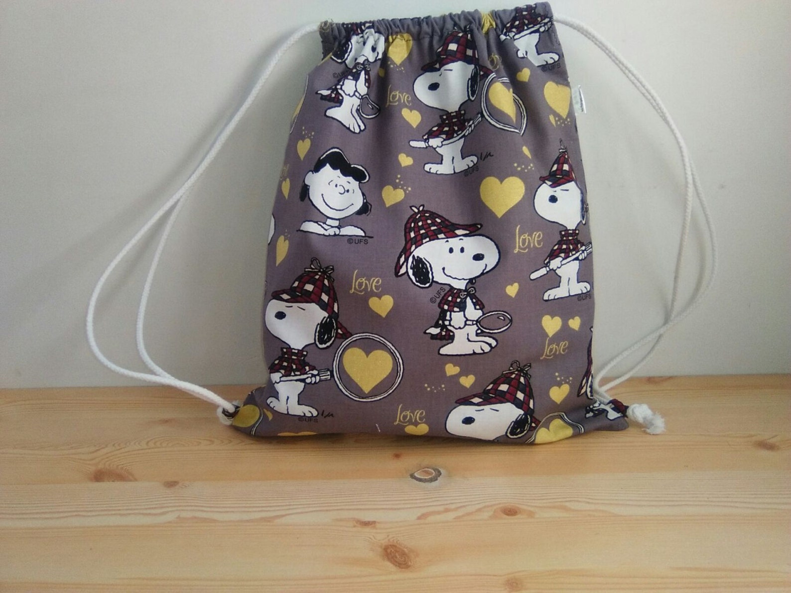 Mochila snoopy,mochila de niño,mochila de tela,bolsa de merienda