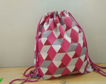 Mochila de tela,mochila cuerdas,mochila de cuerdas,mochila geometrica,mochila estampada,mochila de colores,mochila de chica,mochila juvenil