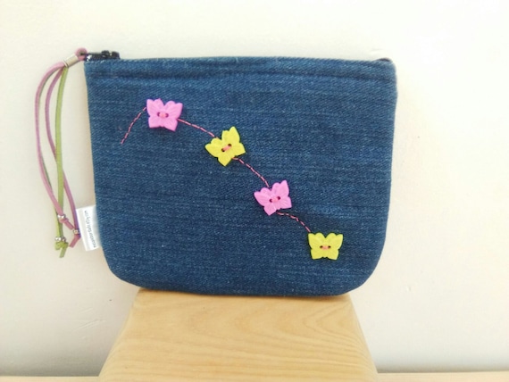 Monedero Vaquero monedero De Tela monedero Azul monedero Mariposa