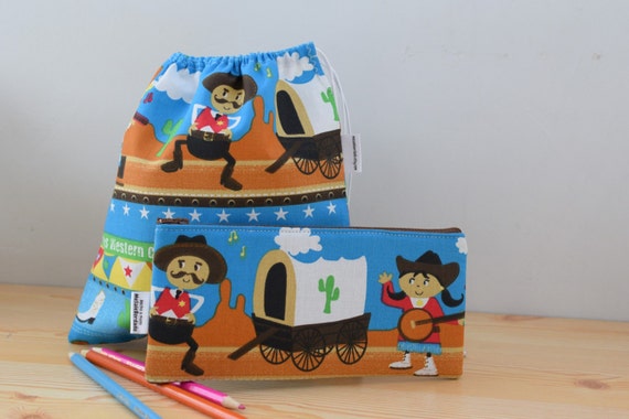 Estuche Para Niños,bolsa De Merienda,bolsa De  Guarderia,cowboy,vaqueros,estuche De Niños,estuche Infantil,bolsa Sandwich,bolsa  Almuerzo 