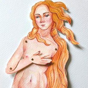 Gelenkpuppe Venus, Papiermarionette, Gliederpuppe, von Elena Podolyan