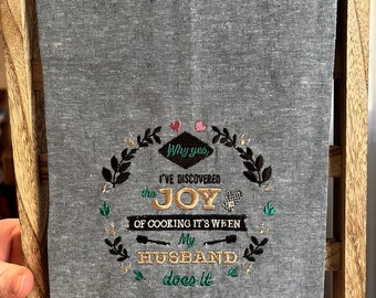 Whitty saying, good karma and funny reads Embroidered Kitchen Towels