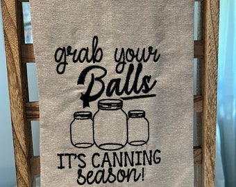 Cooking and canning Embroidered Kitchen Tea Towel