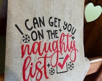 Naughty or nice Series Embroidered Kitchen Towels