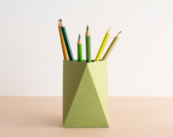 Green Desk Organizer | Make Up Brush Holder, Kitchen Spoon Holder, Pen Cup Holder, Pencil Cup, Office Gifts