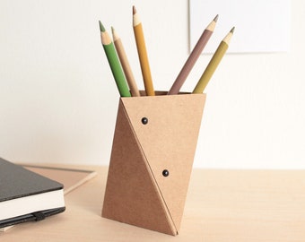 Pen Holder for Desk | Origami Box Desk Accessory, Pencil Cup, Office Storage, Corporate Gifts