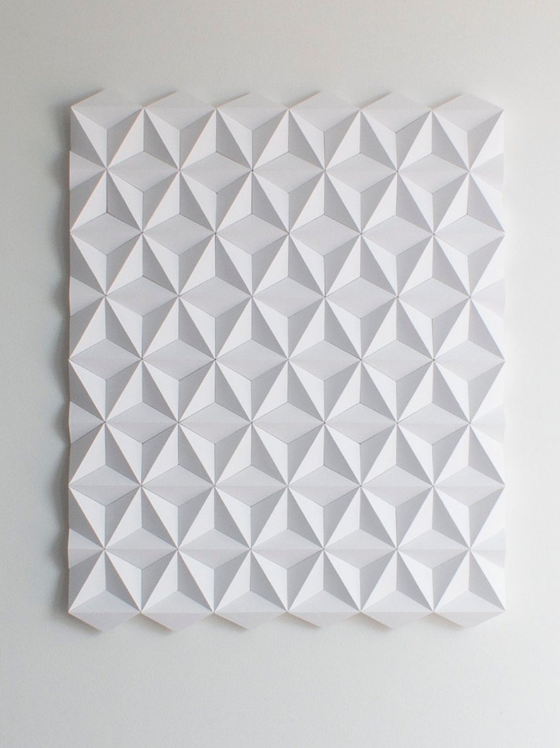 White Square 3d Wall Decor White Geometric Wall Art White