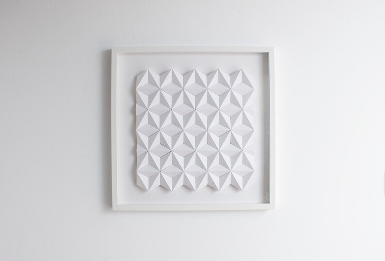 Modern Geometric White Wall Art White Wall Decor White Etsy