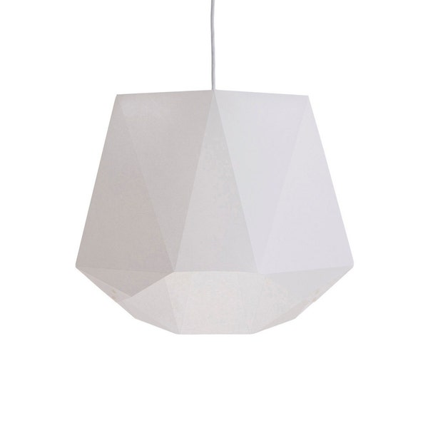 Abat-jour origami blanc | Lampes en papier, suspension avec prise, luminaire moderne, suspension géométrique