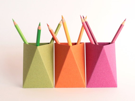 3box Desk Organizer Desk Pen Holder Green Pencil Cup Pink Etsy