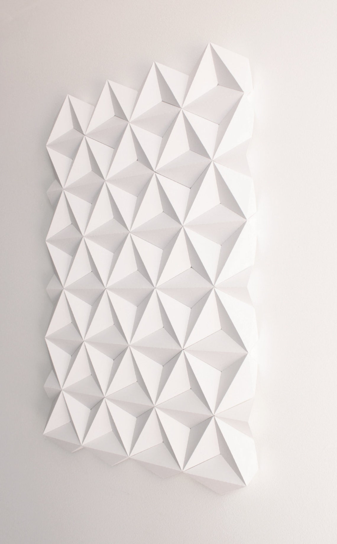 Modern White Geometric Wall Art Paper Wall Decor Original Etsy UK