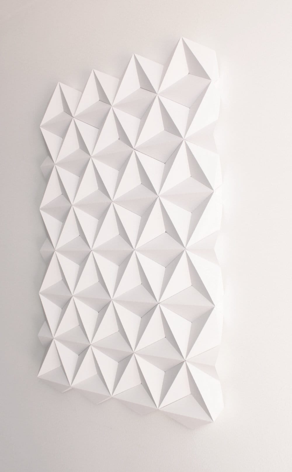 Modern White Geometric Wall Art Paper Wall Decor, Original Wall Art