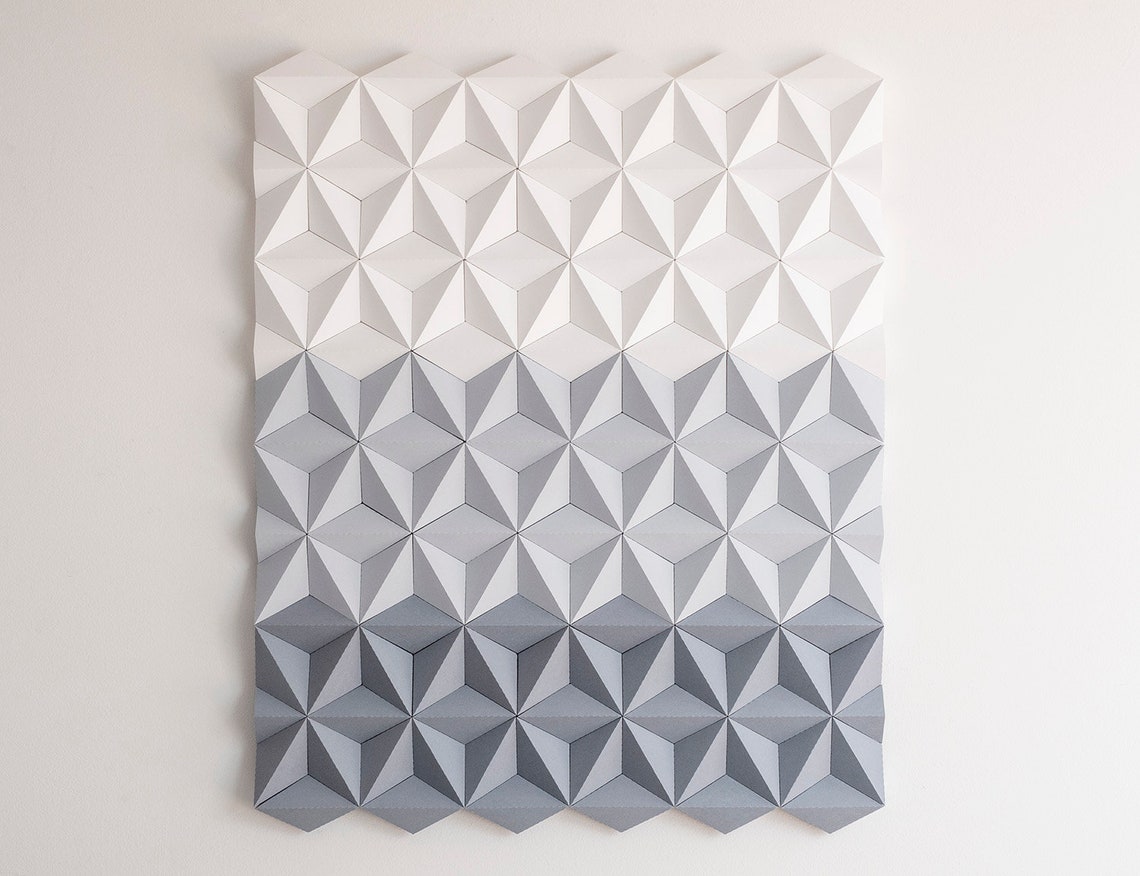 Geometric White Grey Wall Art Grey Geometric Wall Decor Etsy