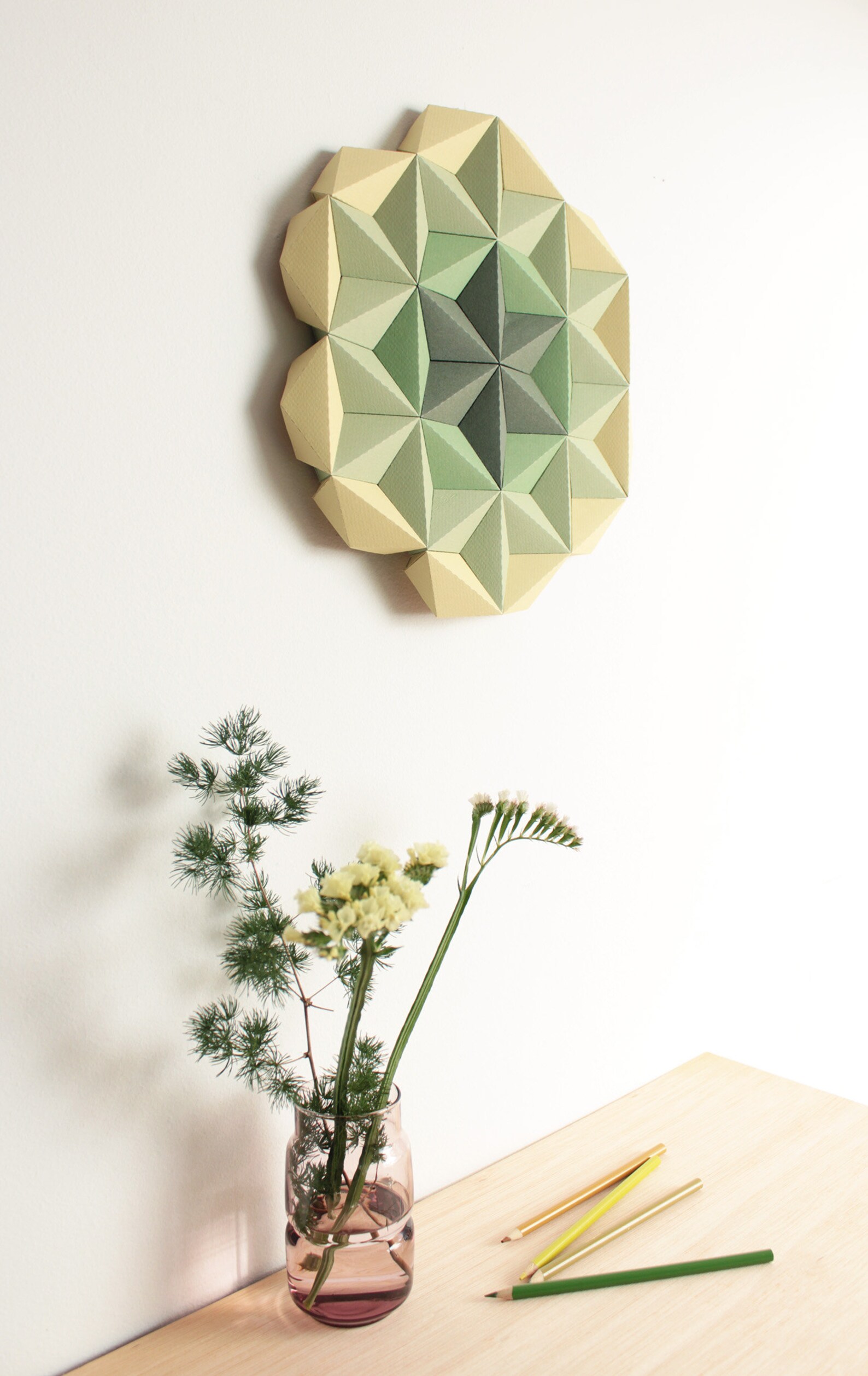 Green Origami Wall Art Paper Wall Decor Origami Decor - Etsy