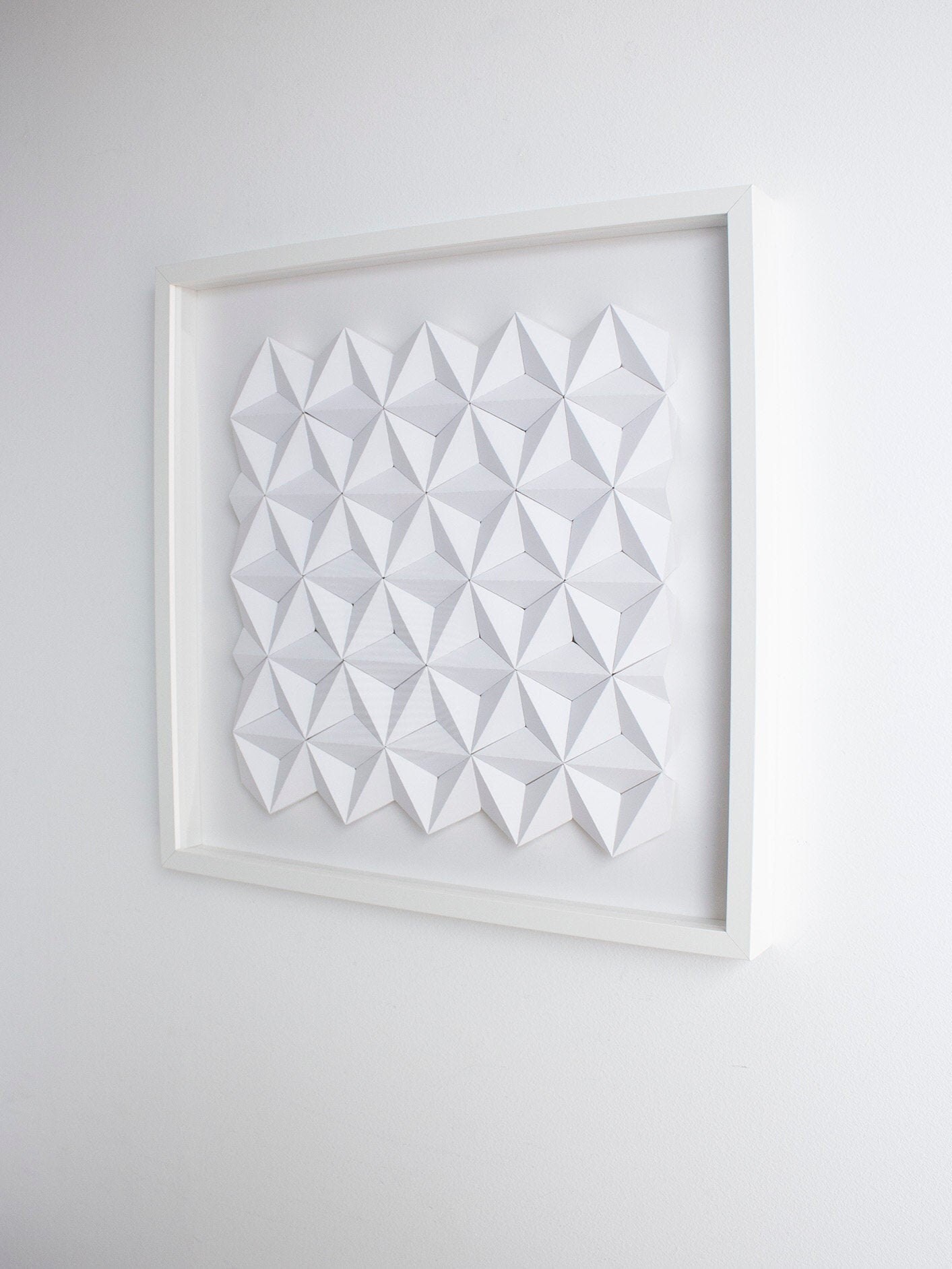 White 3d Wall Art Square Wall Decor Geometric Wall Panel Etsy
