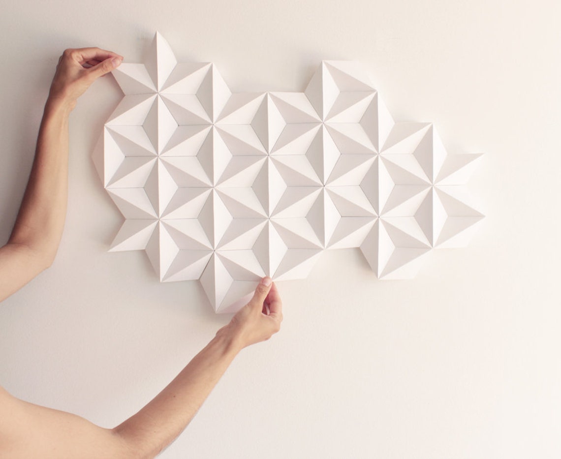 DIY 3d Wall Decor I 3d Wall Tiles White Wall Tiles DIY Wall Etsy