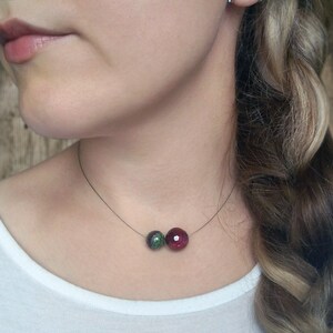 Minimalist gemstone choker - Minimalist necklace - Minimalist gemstone necklace for woman - Gift for her - Pendant collar - Bead gemstone