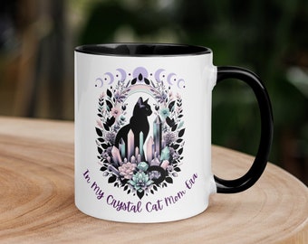 In My Crystal Cat Mom Era Mug with Color Inside