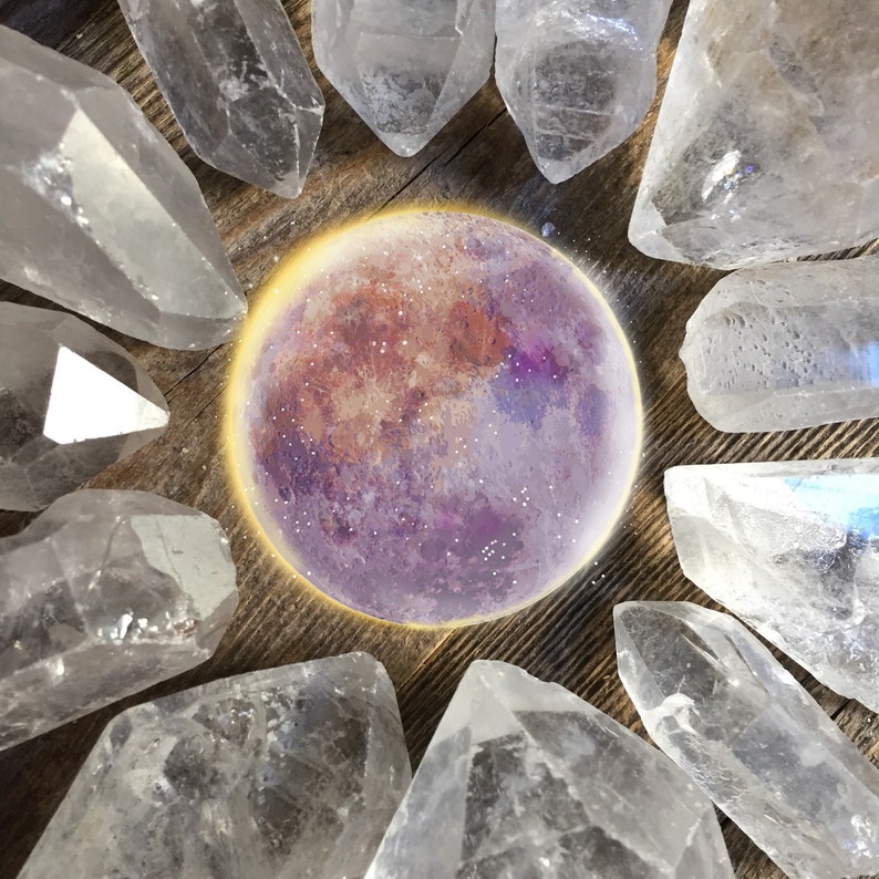 Moon phase crystal set lunar crystals moon stones raw crystal  etsy Moon phase crystal set lunar crystals moon stones raw crystal  etsy