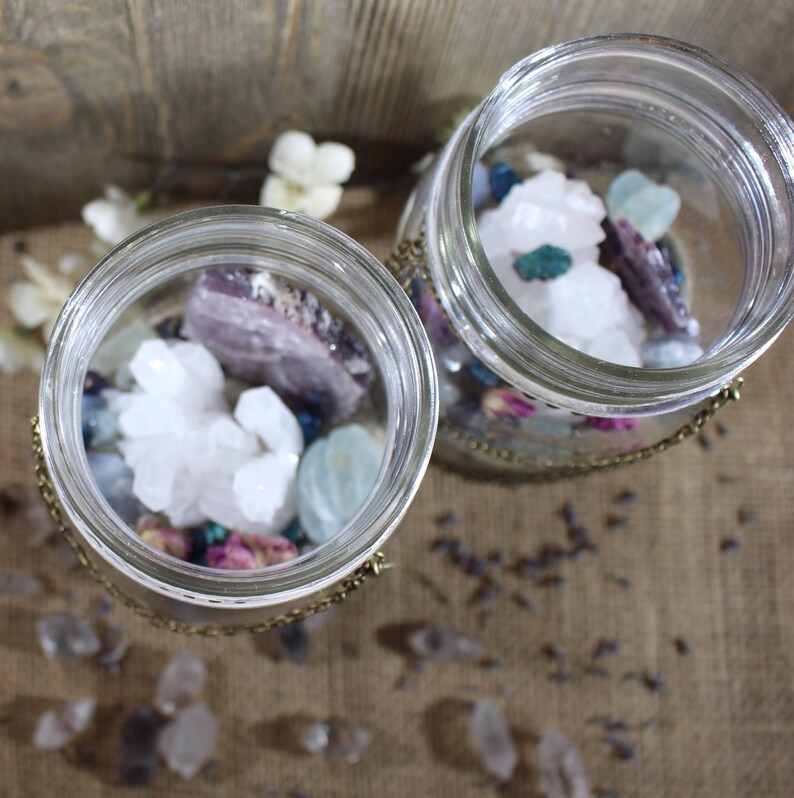 Crystal and Herb Sand Zen Garden DIY Kit Mason Jar Herb and Etsy
