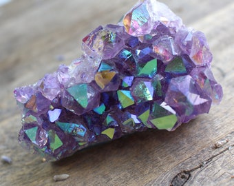 Aura Crystal Cluster Aura Amethyst Spiritual Healing Crystals and Stones Bohemian Decor Aura Amethyst Cluster Crystal Amethyst Aura Rainbow