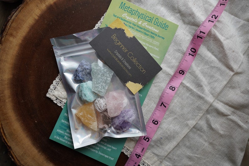 Beginner Healing Crystal Set Natural Stone Starter Kit Wiccan Supplies for Beginners image 6