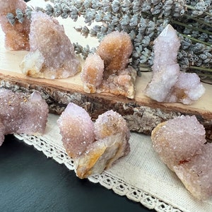 One Small Raw Spirit Quartz Crystal | Purple Pink Cactus Quartz | Healing Crystals and Stones | Holistic Health | Mineral | Rocks and Geodes