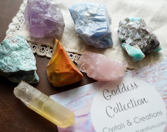 Goddess Crystal and Stones Set - Divine Feminine Energy Crystals Kit for Beginners