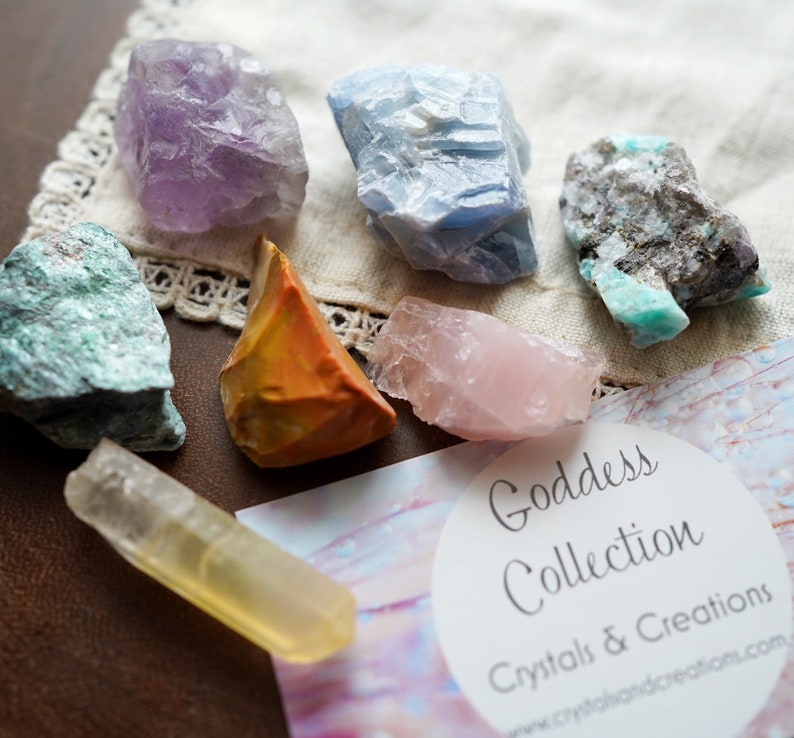 Goddess Crystal and Stones Set Divine Feminine Energy Crystals Kit for Beginners image 1