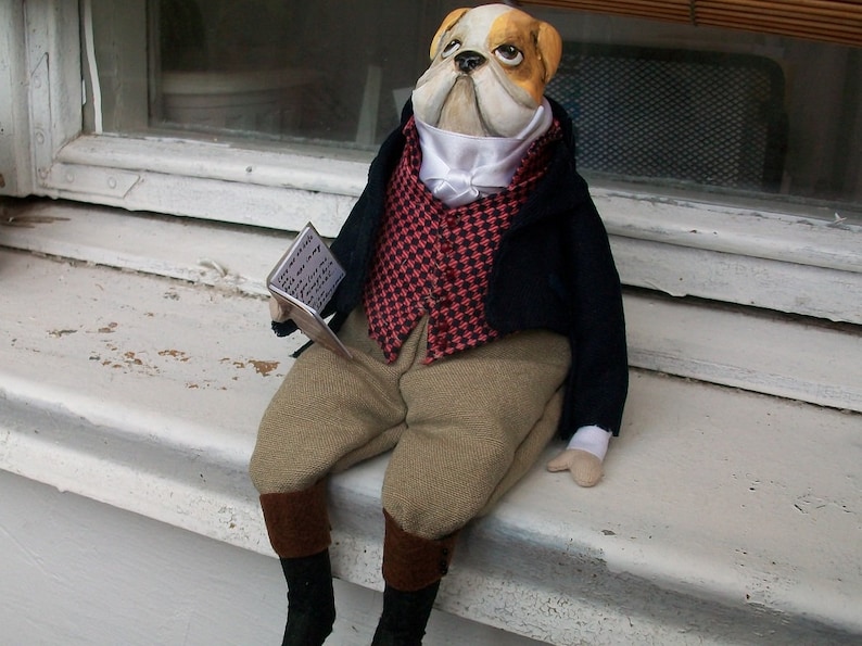 Handmade cloth dog doll OOAK art doll Anthropomorphic dog Etsy