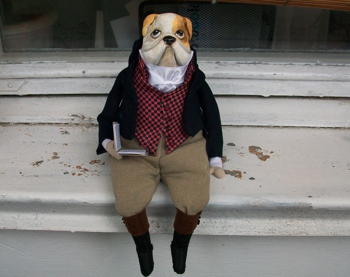 Handmade cloth dog doll OOAK art doll Anthropomorphic dog Etsy