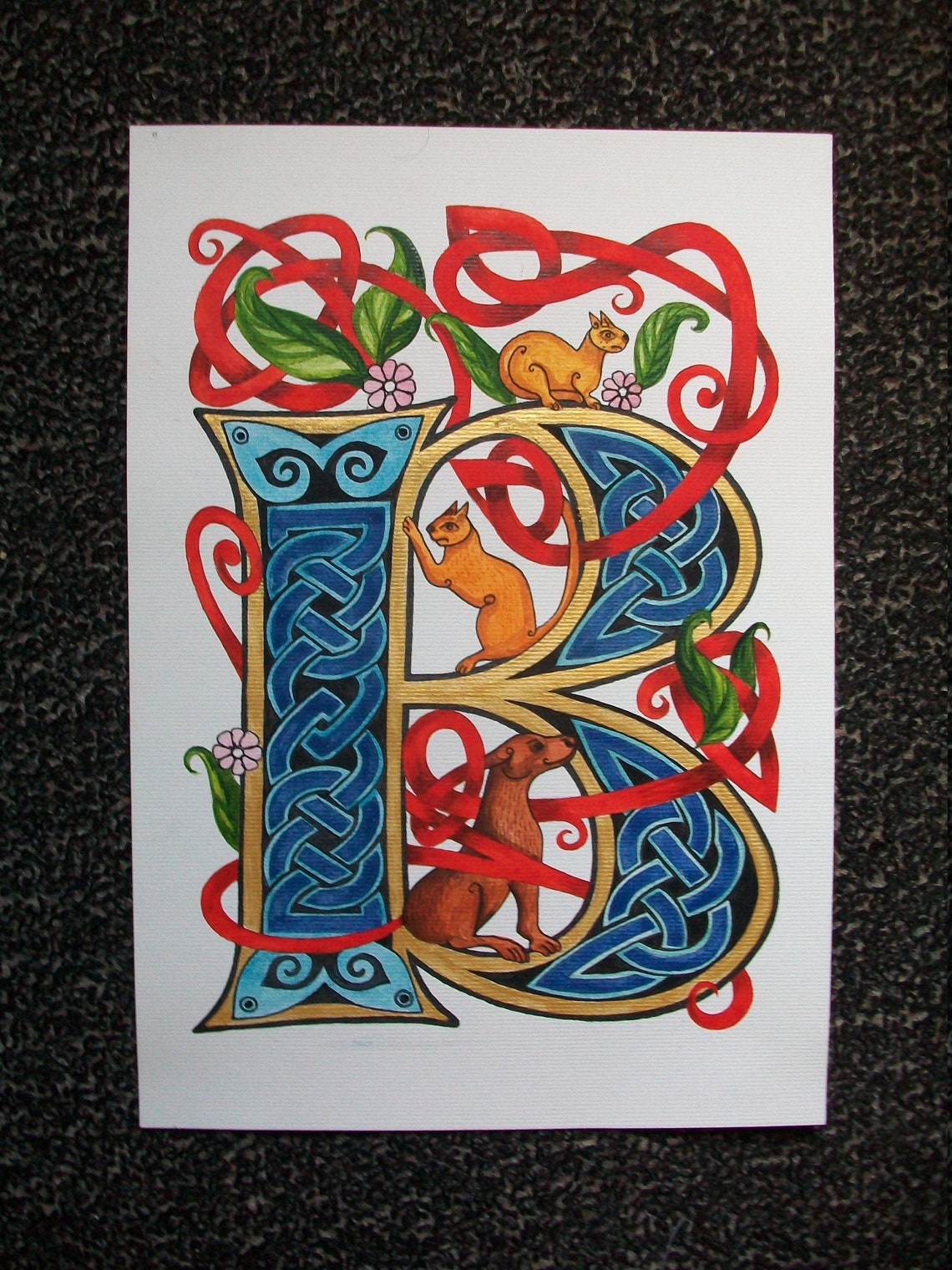 Handgemälde Initiale Mittelalter Initiale Kunst | Etsy