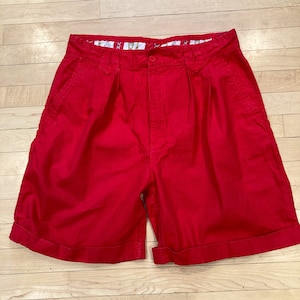 Gitano vintage 80s/90s high waisted mom shorts, red, pleated, size 20 medium/large/36” waist