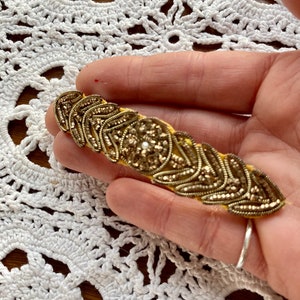 Upcycled/Repurposed Vintage gold beaded barrette/art deco/20s/prom