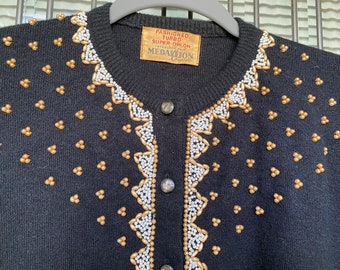 beaded cardigan sweater