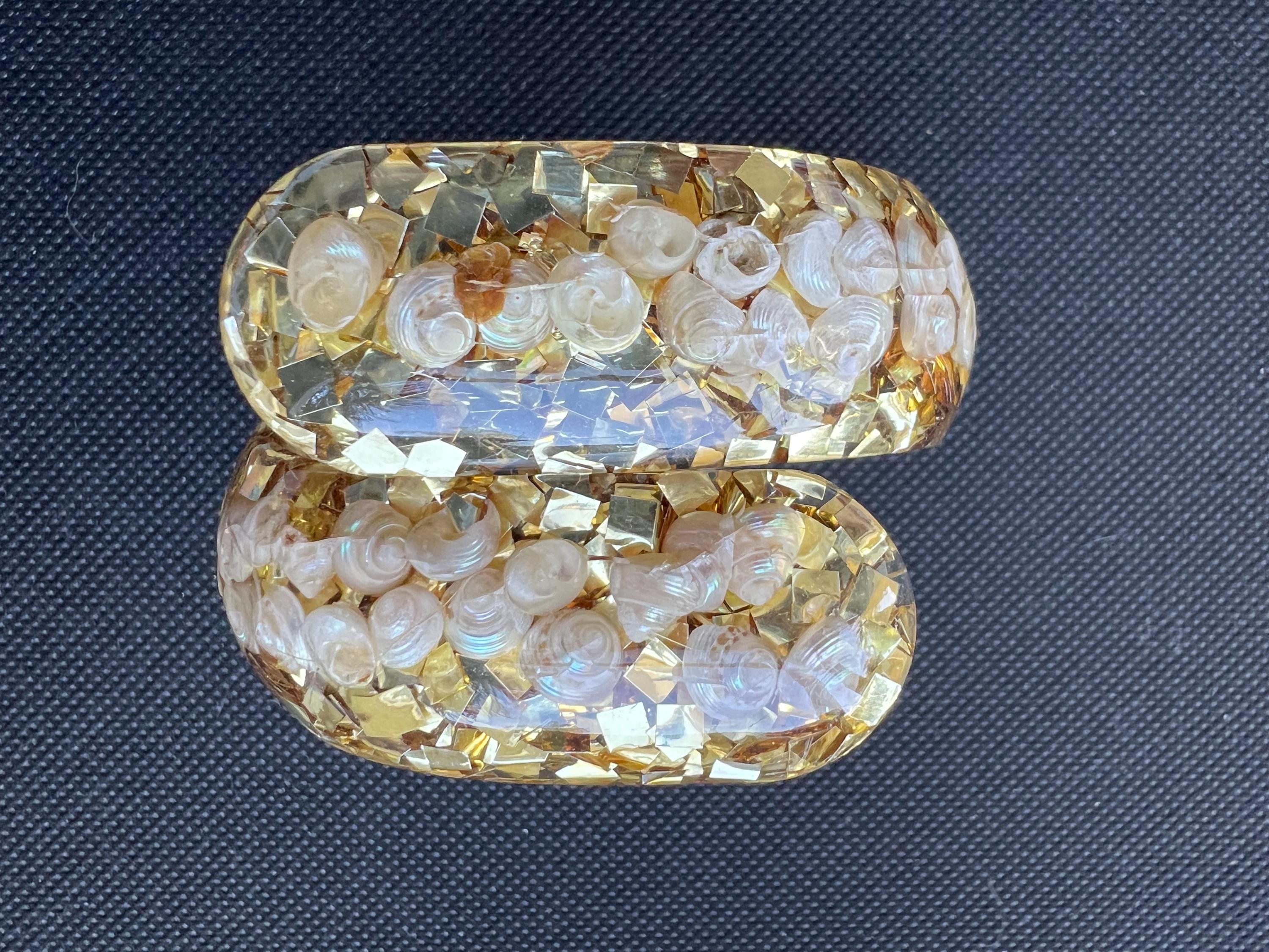 Vintage Clamper Bracelet Confetti Lucite - Etsy