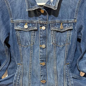 Jean Jacket-Distressed Look-Denim Jacket-Trucker Jacket-Size Small-Banana Republic
