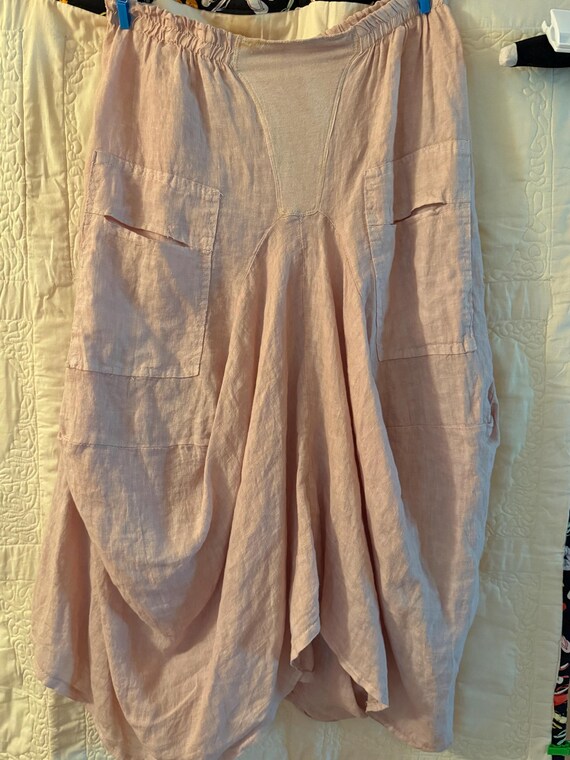 vtg  Bohemian skirt-linen boho style asymmetrical… - image 3