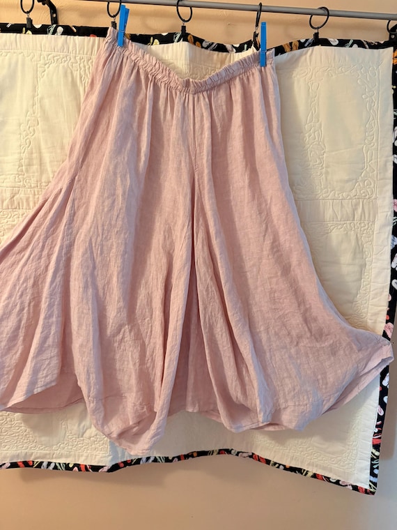 vtg  Bohemian skirt-linen boho style asymmetrical… - image 1