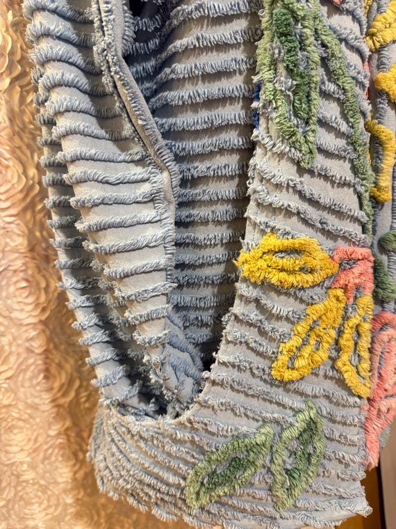 Vintage Chenille Bedspread Jacket - image 7