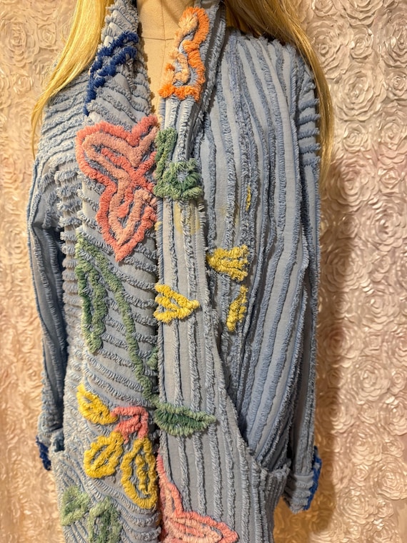 Vintage Chenille Bedspread Jacket - image 5