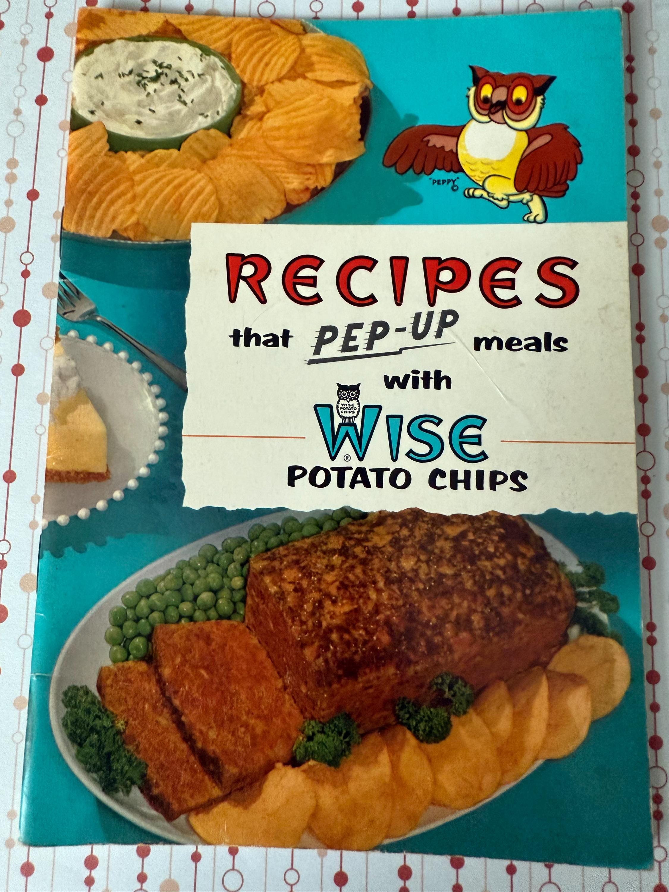 1957 WISE POTATO CHIPS "Recipes that pep-up meals" Advertising Booklet Cookbook