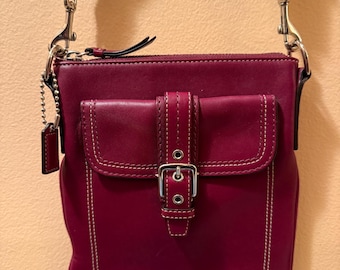 Coach Burgundy Leather Swingpack Crossbody Purse