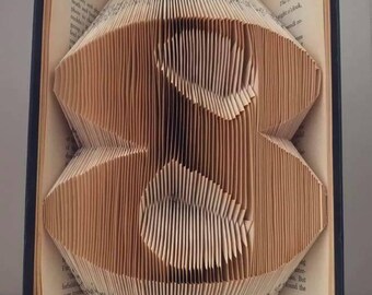Individual numbers 1-99 folded book art. Perfect birthday gift or table decoration, wedding table decor, trending now! Best seller!