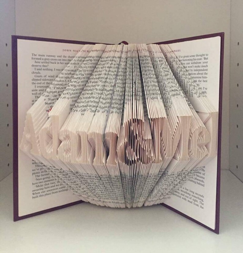Any 8 letters Folded book art wedding gift anniversary gift Etsy